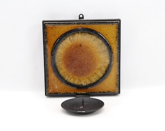 Vintage Konrad Galaaen Wall Candle Holder - Porsgrund Ceramic & Metal, Norwegian Mid Century Modern, 1970s