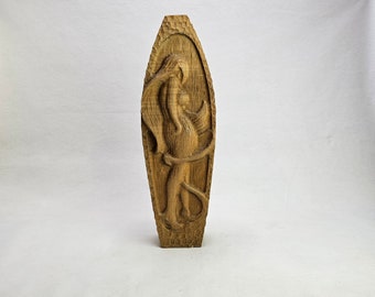 Vintage-Inspired Mid-Century Norwegian Hand Carved Candlestick Holder - Elegant Folk Art Decor