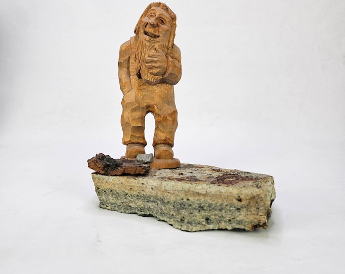 Handcrafted Wooden Troll Figure - Norwegian Sculpture - Collectors Item - Museum Quality Decor - Norwegian handcarved folkart
