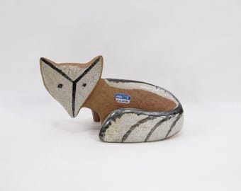 Vintage Lisa Larson Lilla Zoo Fox Figurine - Gustavsberg Swedish Stoneware Fox, Scandinavian Design