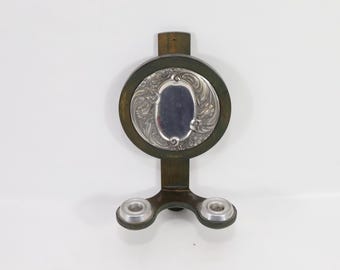 Vintage Norwegian Pewter Candle Holder Wall Art Decor - 1970s Retro Home Accent