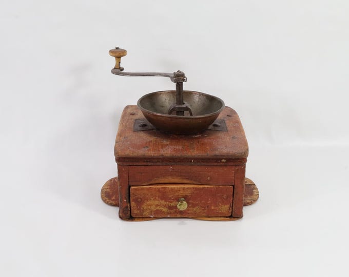 19th-Century Norwegian Coffee Grinder | Scandinavian Antique Coffee Grinder | Hand-Forged Handle | Scandinavian Art | Kitchen Treasure