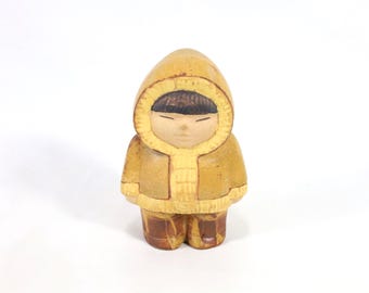 Lisa Larson Eskimo Girl Figurine | Swedish Pottery | Children Of The World | Art Collectible | Scandinavian Decor