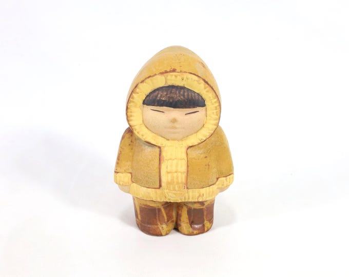 Lisa Larson Eskimo Girl Figurine | Swedish Pottery | Children Of The World | Art Collectible | Scandinavian Decor