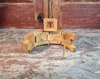 Vintage Norwegian butter form - Hand carved butter form mold