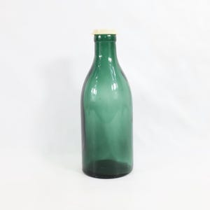 Vintage 1920s Norwegian Milk Bottle | Dark Green Glass | Collector&#39;s Item | Antique Decor | Authentic Heritage