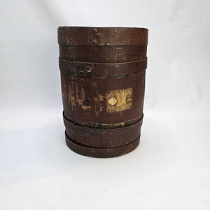Antique little water barrel,folk-art, handpainted, Norwegian folk-art,old storage barrel, scandinavian collectibles