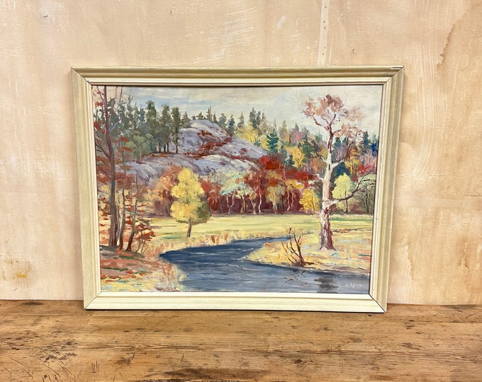 Vintage Norwegian Landscape Oil Painting Unknown Norwegian Artist - Collectible Art