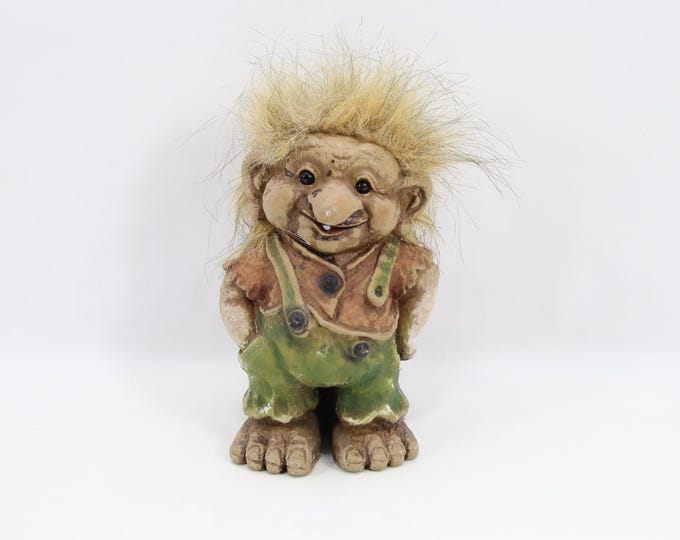 NyForm Troll Boy with Hand in Pocket | Vintage Norwegian Folk Art Figurine | Handmade Norway 1980s