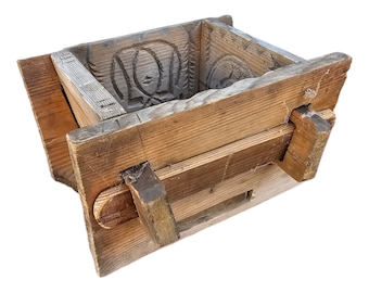 Antique 1800s Norwegian butter form - Hand carved butter form mold - Norwegian folk art kitchen tool - Hand carved