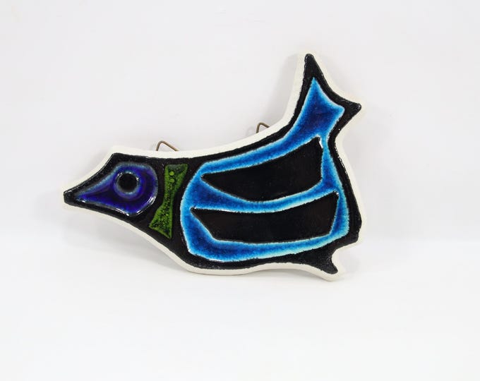 Konrad Galaaen Porcelain Bird Wall Plaque | Porsgrund Studio 1960s Scandinavian Art | Mid Century Nordic Decor