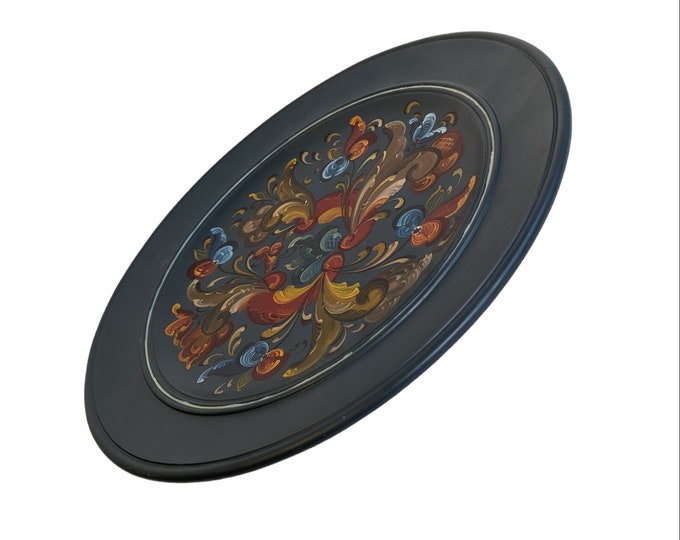 Rose painted Wooden Table Bowl - Vintage rose painted Bowl - Rosemalt Norwegian Table Decor