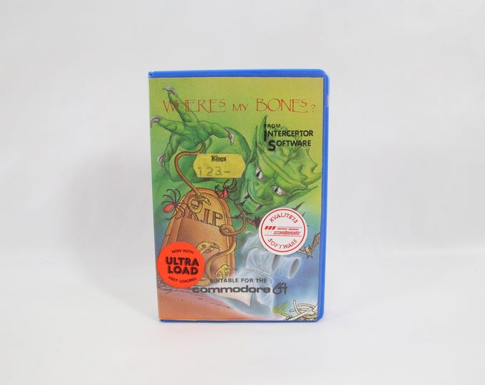 Where’s My Bones? | Commodore 64 | 1984 Cassette Game by Interceptor Software | Tested Vintage Horror Adventure | Retro Computer Collectible