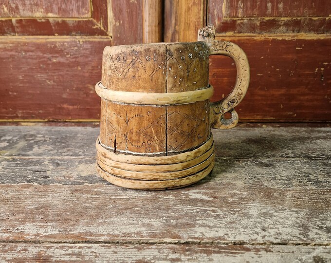 Antique ale drinking cup,Norwegian handmade folk art,bentwood, scandinavian antique. rustic and primitive,rustic nice antiques, collectibles
