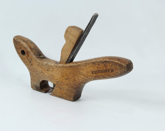 19th-Century Planer | Vintage Wood Tool | Antique Wood Planer | Woodworking Tools | Signed N. Jacobsen | Gift for Husband
