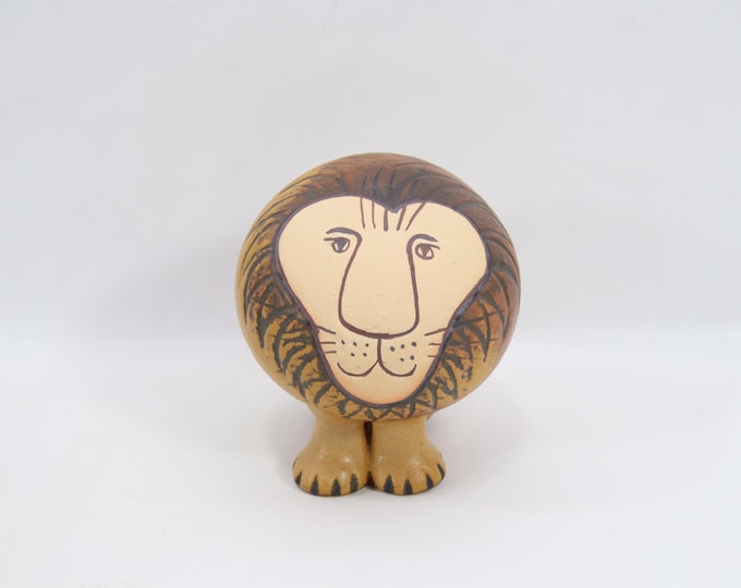 Vintage Lisa Larson Lejon Lion Figurine - Swedish Stoneware Lion, Scandinavian Design