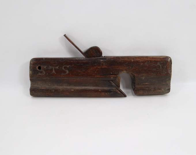 18th Century Norwegian Wooden Moulding Plane | Hand Forged Iron Blade | Scandinavian Folk Art Tool | Antique Woodworking Plane