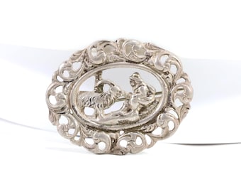 Norwegian Brooch in Silver 830s | Vintage 1952 Jewelry | Boy and Goat Motif | Nordic Design | Cultural Treasure