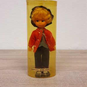 Little doll with boys bunad from Gudbrandsdalen i Norway, Norwgian folkart