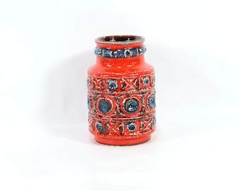 The German Bay Vase 1970 | Vintage Ceramic Vase | West Germany Decor | Collectible Nordic Ceramics | Vibrant Ceramic Decor