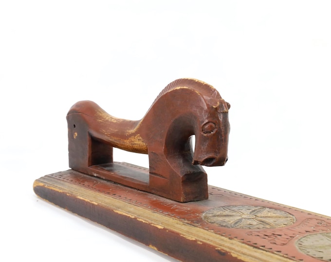 1700s Mangle Board|Norwegian Folk Art|Chip Carving Decor|Nordic Symbolism|Historical Collectible|Rustic Heritage|Antique Primitive Tool