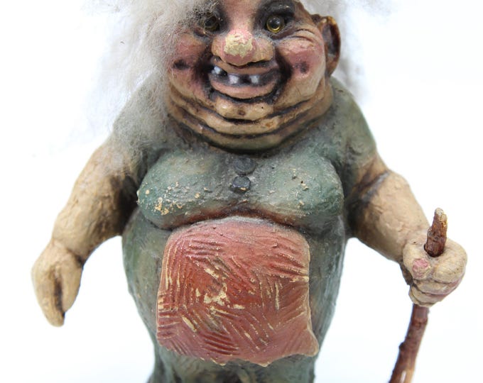 Charming Norwegian Troll Figurine | Vintage Folk Art Collectible | Unique Gift Idea