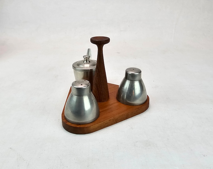 Vintage 1950s-1960s Teak Serving Containers - Retro Kitchen Decor and Storage