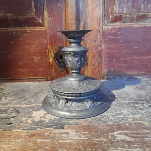 Antique Candlestick Holders: Handmade Norwegian Pewter - Unique Object