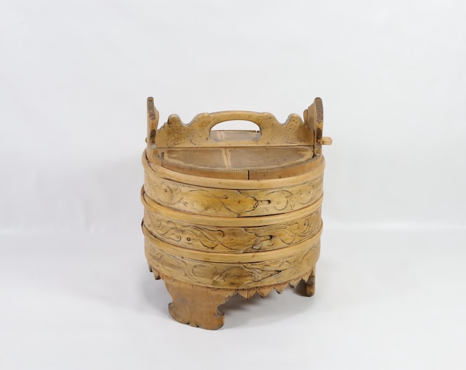 Norwegian Porridge Amber 19th Century Wooden Patina Collectible