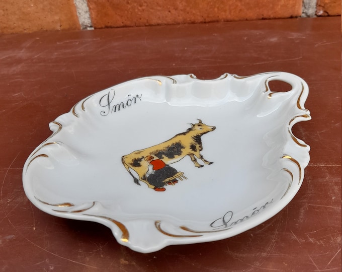 Stunning Antique Butter Fat.Porsgrund Porcelain, Scandinavian Design, Antique Porcelain, Rare Porcelain, Norwegian Folk Folkart