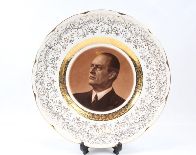 Figgjo King Olav Collectible Plate | Norwegian Royal House Plate | MCM Collectibles | Figgjo Home Decor | Gift | Rare plate