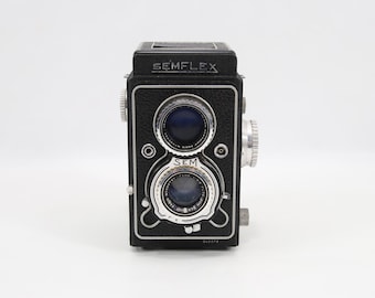 Vintage Semflex TLR Film Camera | SOM Berthiot Flor 75mm f3.5 Lens | French Mid Century Analog Photography | Collectible Twin Lens Reflex |
