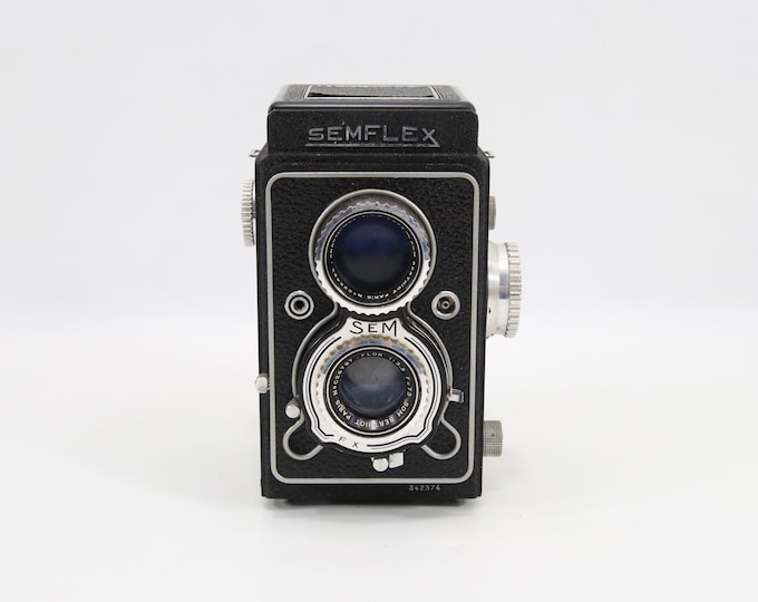 Vintage Semflex TLR Film Camera | SOM Berthiot Flor 75mm f3.5 Lens | French Mid Century Analog Photography | Collectible Twin Lens Reflex |