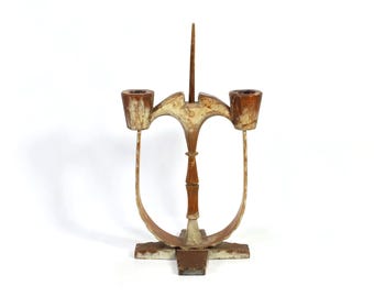 Vintage Swedish Candlestick Holder | Folk Art Candle Holder | Arvika Woodcraft | Antique Home Décor | Collectible Rustic Home Decor