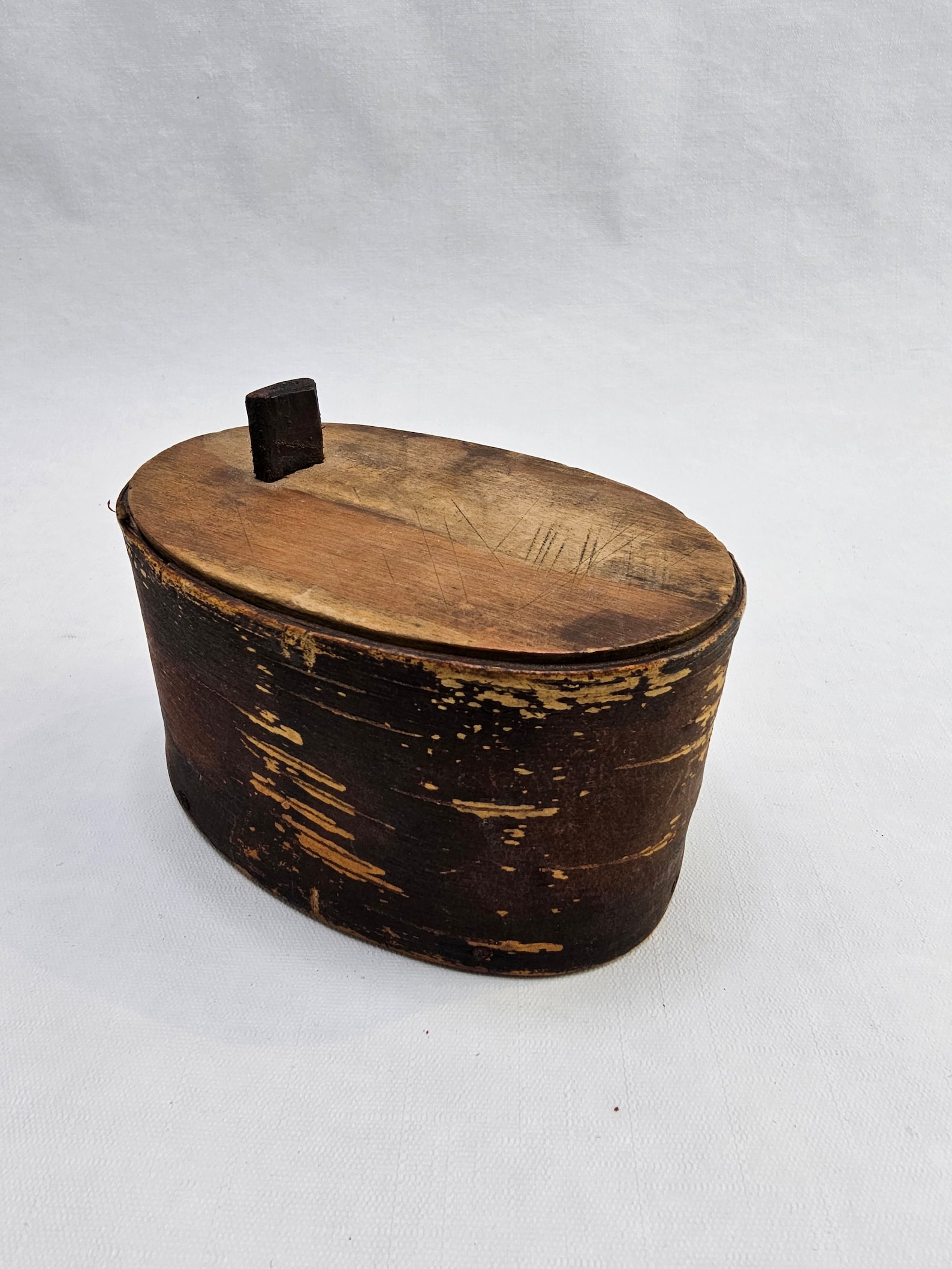 Cute Little Hand Carved Vintage Norwegian Tine Box, Folk-art, Mid ...