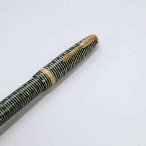 Parker Vacumatic Pluma Estilográfica Vintage Emerald Pearl Años 30 40 Oro 14K Art Deco Coleccionista imagen 5