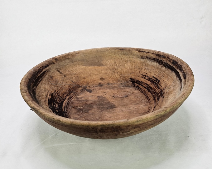 Rare Antique beer Bowl - Norwegian Folk Art - Beautifully Weathered Patina