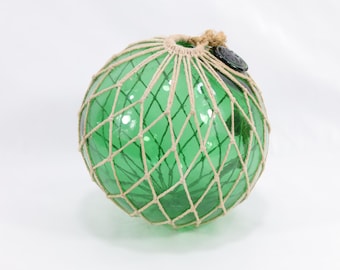 Large Norwegian Glass Float | 1920s Glass Decor | Clear Green Glass Ornament | Nautical Decor | Maritime Collectible
