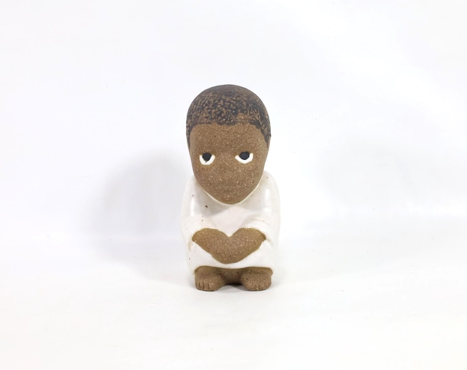 Lisa Larson Figurine | Midcentury Swedish Pottery | Children Of The World Collection | Art Collectible