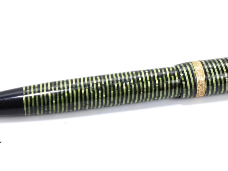 Parker Vacumatic Pluma Estilográfica Vintage Emerald Pearl Años 30 40 Oro 14K Art Deco Coleccionista imagen 2