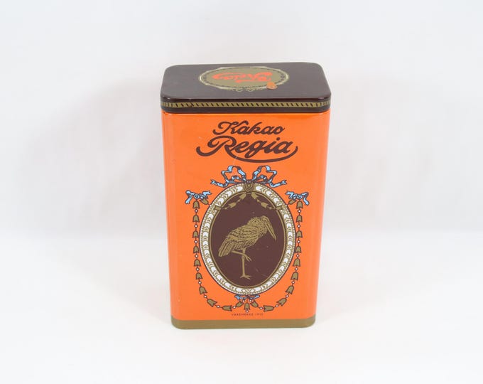 Vintage Norwegian Freia Cocoa Tin Box | 1990s Nordic Design Collectible | Scandinavian Advertising Storage Tin