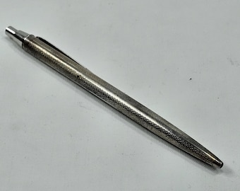 Vintage Hermes Self-balancing Ballpoint Pen, Sterling Silver Plate