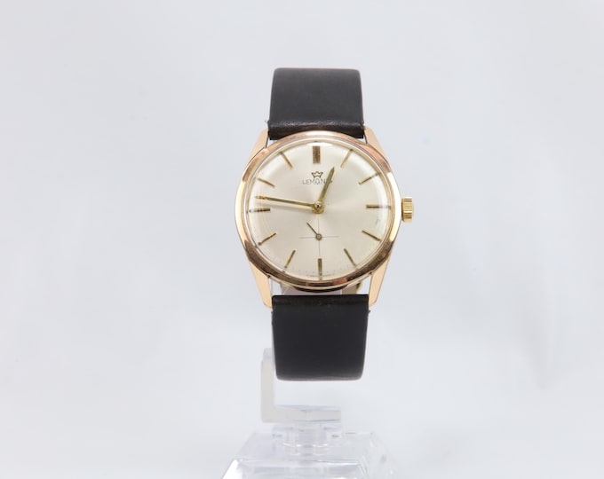 Vintage Lemania Mechanical Dress Watch - Gold-Tone Case, Small Seconds, 34mm Swiss Wristwatch