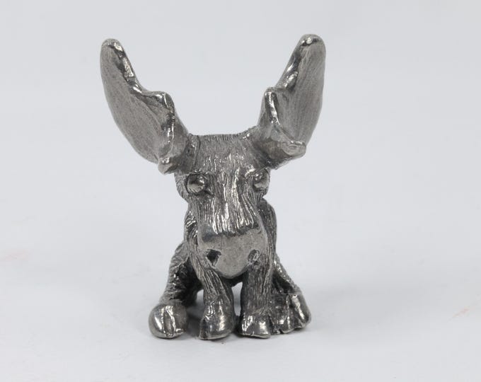 Norwegian pewter elk figurine - Norwegian Handcrafted Pewter animal - Norse animal figure - Gift to Norway lovers