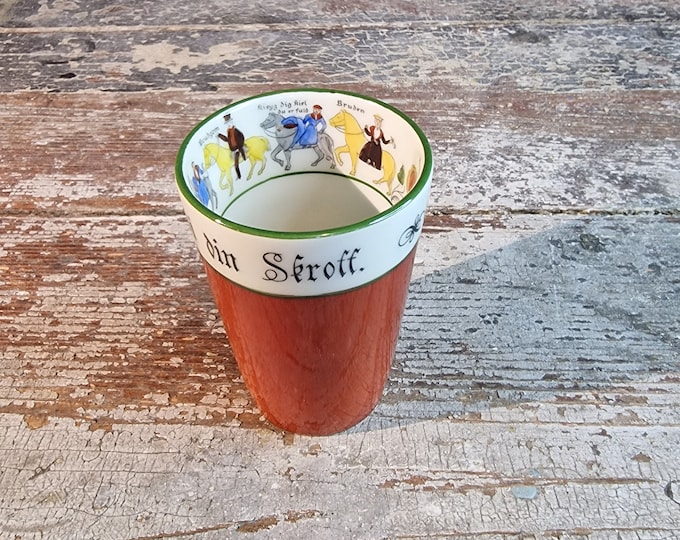 Vintage Nordic Wedding Procession Mug - Rare Antique Porcelain Cup for Bridal Party Decor