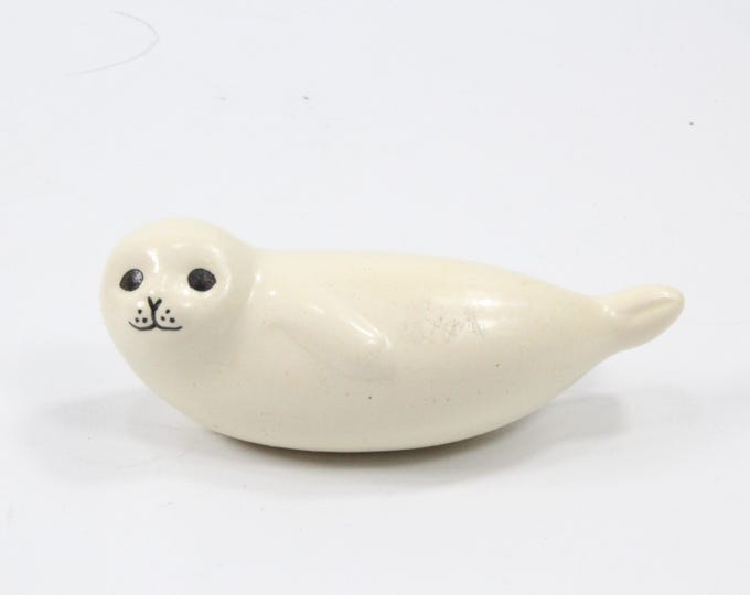 Lisa Larson White Seal baby, Animal Series 1960s, Mid Century Modern, Scandinavian Pottery, Made in Sweden, Rare Stoneware