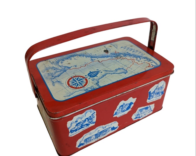 Vintage Norwegian Lunch Box 1950s - Old Metal lunch box