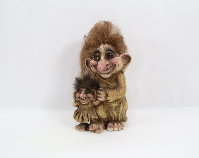 NyForm Norwegian Troll Figurine No 266 1980s | Handmade Norway Folklore Figure | Scandinavian Mythology Decor Troll Mother