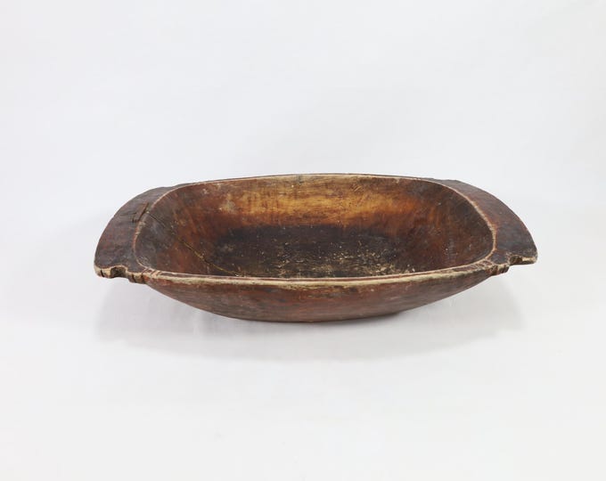Handmade Nordic Wooden Dough Bowl - Antique Table Centerpiece from 1800s