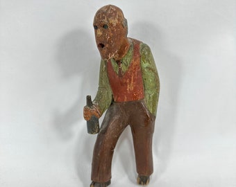Rare Norwegian Figure from 1890s - Hand Carved by Ragnvald Einbu, Collector's Display Piece